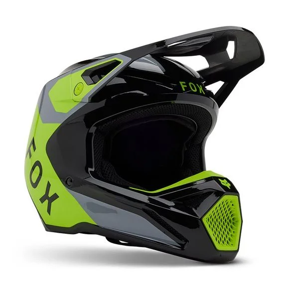 Casque cross Fox V1 LEAN 2025 – Gris / Jaune Ref : FX5146