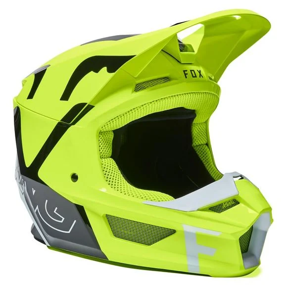 Casque cross Fox V1 SKEW – FLUO YELLOW 2022 – Jaune Ref : FX3235