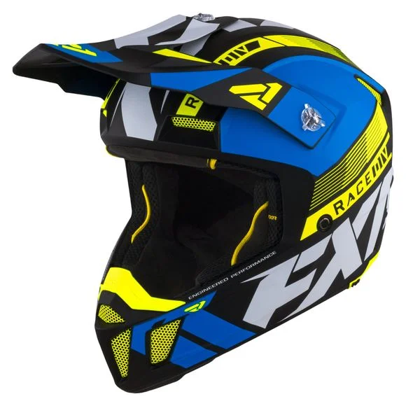 Casque cross FXR CLUTCH BOOST BLUE/HI VIS 2021 – Bleu / Jaune Ref : FXR0089