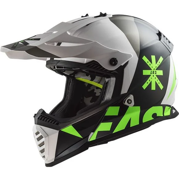 Casque cross LS2 MX437 – FAST EVO – HEAVY 2023 – Noir / Blanc Ref : LS0803