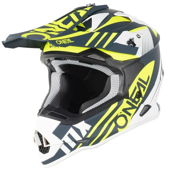 Casque cross O&rsquo;Neal 2 SRS – SPYDE 2.0 – BLUE WHITE NEON YELLOW MATT 2022 – Bleu / Jaune Ref : OL1256