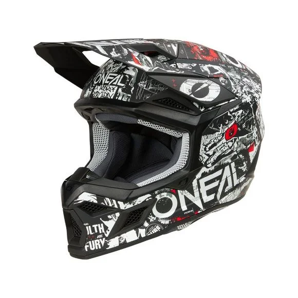 Casque cross O&rsquo;Neal 3SRS – ATTACK 2025 – Noir / Blanc Ref : OL2039