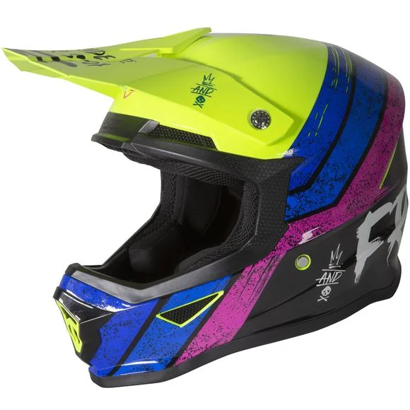 Casque cross Shot by Freegun XP-4 – STRIPE – NEON YELLOW GLOSSY 2021 – Jaune Ref : FRG0318
