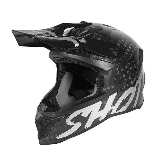 Casque cross Shot LITE – SOLID CARBON – SILVER 2025 – Noir / Gris Ref : SO1572