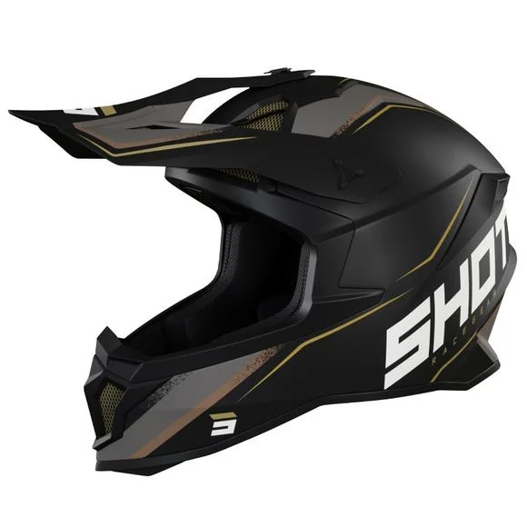 Casque cross Shot LITE PRISM – BLACK GOLD MATT 2025 – Noir / Jaune Ref : SO2165