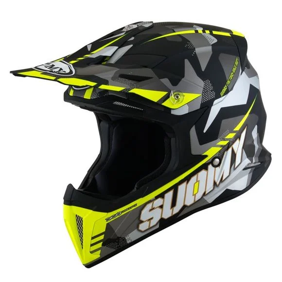 Casque cross Suomy X-WING – CAMOUFLAGER 2024 – Jaune / Noir Ref : SU0429