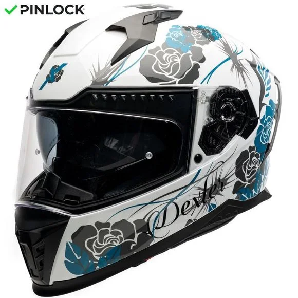 Casque Dexter EROS FELINE – Blanc / Bleu Ref : DX0691