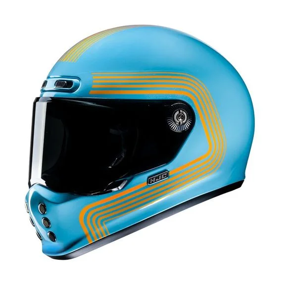 Casque Hjc V10 – FONI – Bleu / Orange Ref : HJ1085
