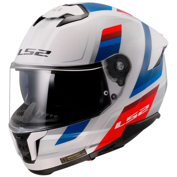 Casque LS2 FF808 – STREAM II – VINTAGE – Blanc / Bleu Ref : LS0843