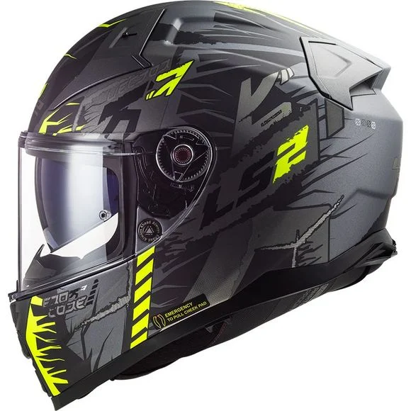 Casque LS2 FF811 – VECTOR II – TECHBOT – Gris / Jaune Ref : LS0678