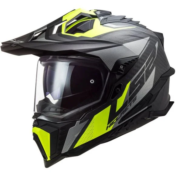 Casque LS2 MX701 – EXPLORER CARBON – FOCUS MATT – Gris / Jaune Ref : LS0764