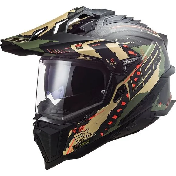 Casque LS2 MX701 C EXPLORER EXTEND MATT – Vert / Vert Ref : LS0891