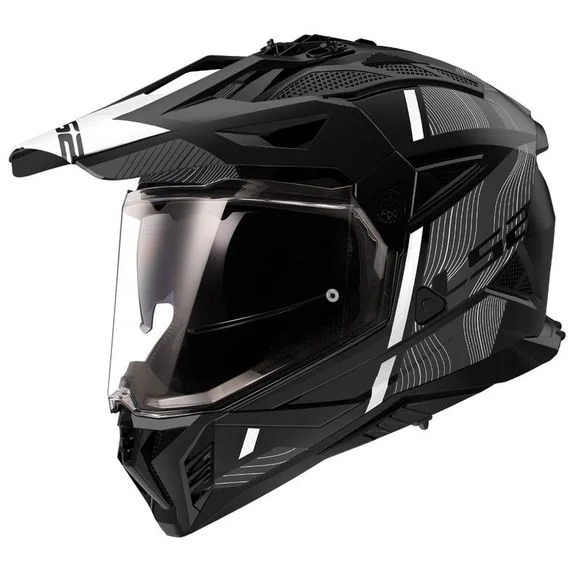 Casque LS2 MX702 PIONEER II HILL MATT – Noir / Blanc Ref : LS0899