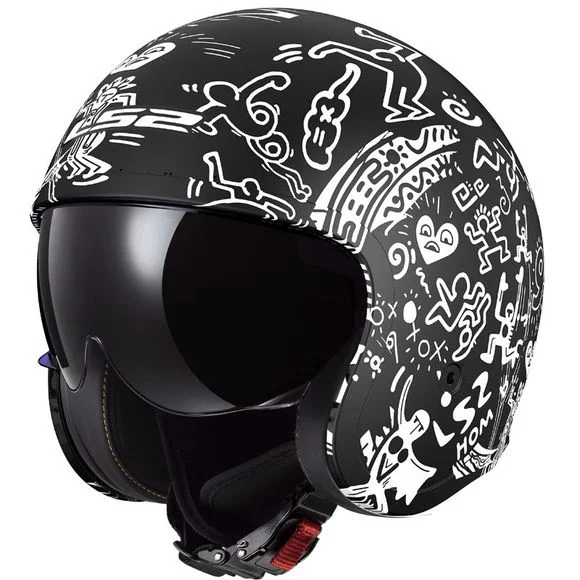 Casque LS2 OF599 – SPITFIRE II – TRIBAL – Noir / Blanc Ref : LS0986