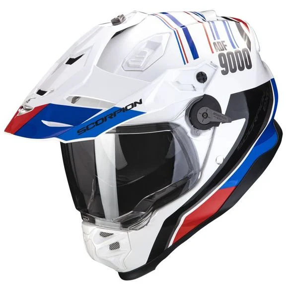 Casque Scorpion Exo ADF-9000 AIR – DESERT – Blanc / Bleu Ref : SC0981
