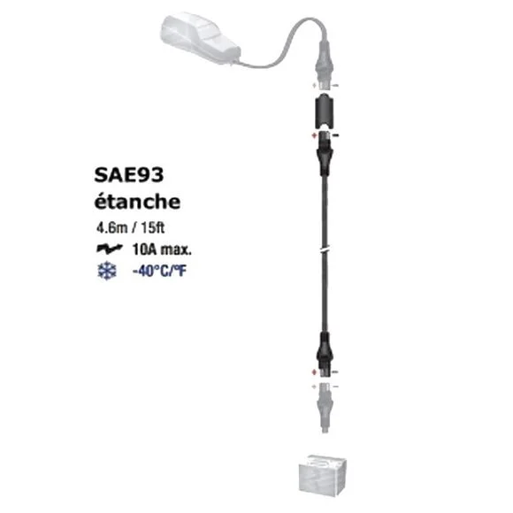 Chargeur Tecmate DE CHARGE O-23 SAE ETANCHE Universel Ref : TC0019 / SAE93