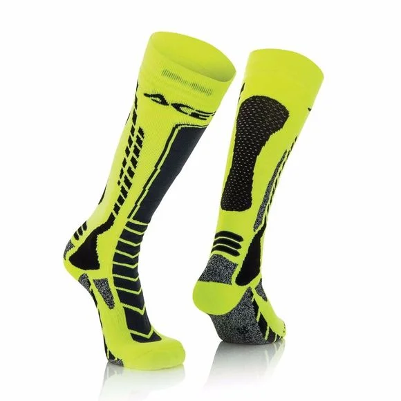Chaussettes MX Acerbis MX-PRO – NOIR / JAUNE FLUO – – Noir / Jaune Ref : AE1519