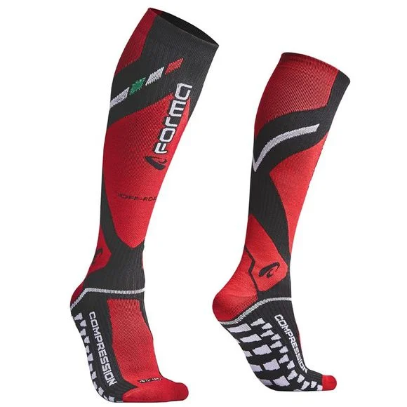 Chaussettes MX Forma COMPRESSION – Noir / Rouge Ref : FM0229