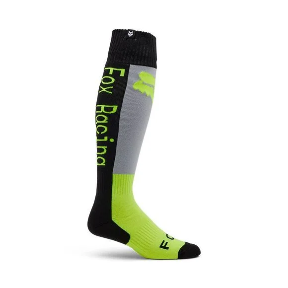 Chaussettes MX Fox 180 LEAN – Gris / Jaune Ref : FX5107