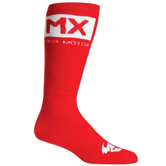 Chaussettes MX Thor MX SOLID RED WHITE – Rouge / Blanc Ref : TO2817