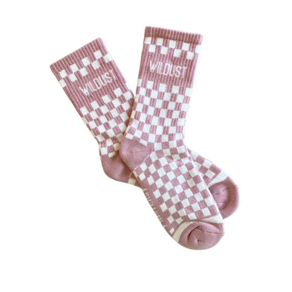 Chaussettes Wildust CHECKERBOARD – Rose Ref : WILD0031
