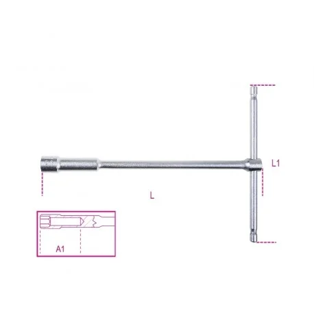 Cle a bequille simple avec douille profonde 6 pans BETA – 14mm