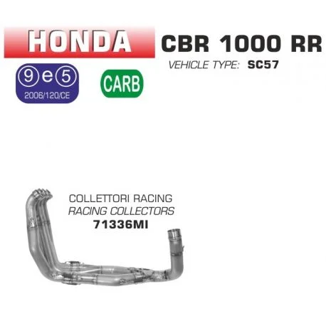 Collecteur d’Echappement racing ARROW HONDA CBR1000RR 2004-2007