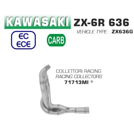 Collecteur d’Echappement racing ARROW KAWASAKI ZX6R ZX636R 2019-2020