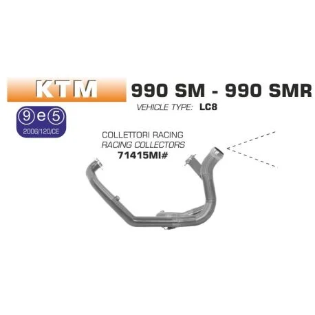 Collecteur d’Echappement racing ARROW KTM SM 950 SM 990 SMR 990 SMT 900