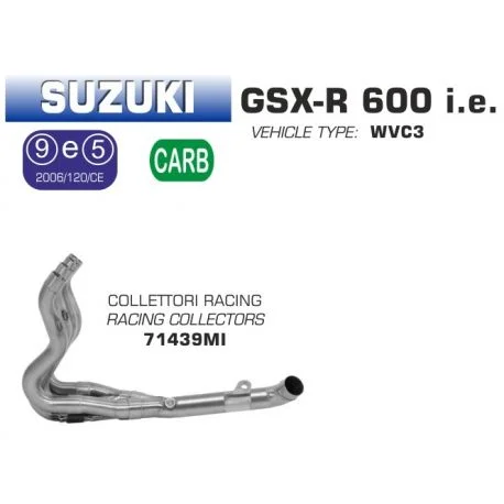 Collecteur d’Echappement racing ARROW SUZUKI GSXR 600 GSXR 750 2011-2016