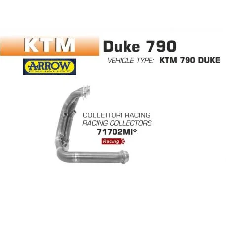 Collecteur echappement Racing Arrow KTM 790 Duke 2018-2020 890 DUKE R 2020-2023