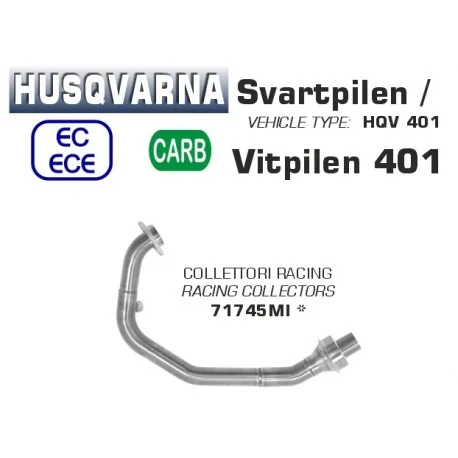 Collecteur racing d’echappement ARROW HUSQVARNA 401 SVARTPILEN 401 VITPILEN 2020-2023