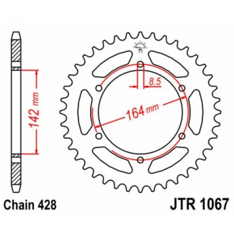 Couronne JT SPROCKETS acier standard 1067 – 428