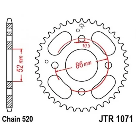 Couronne JT SPROCKETS acier standard 1071 – 520
