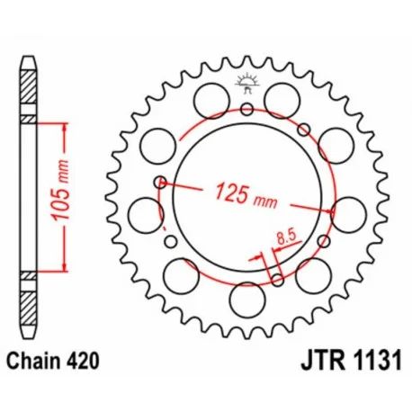 Couronne JT SPROCKETS acier standard 1131 – 420