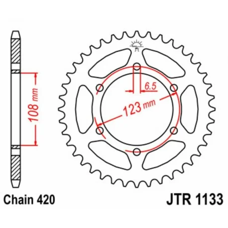 Couronne JT SPROCKETS acier standard 1133 – 420