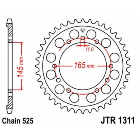 Couronne JT SPROCKETS acier standard 1311 – 525