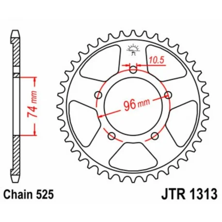 Couronne JT SPROCKETS acier standard 1313 – 525