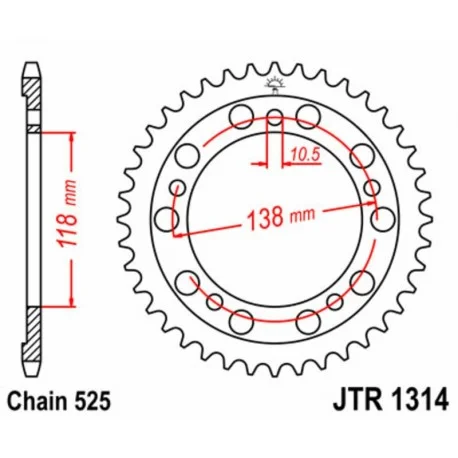 Couronne JT SPROCKETS acier standard 1314 – 525