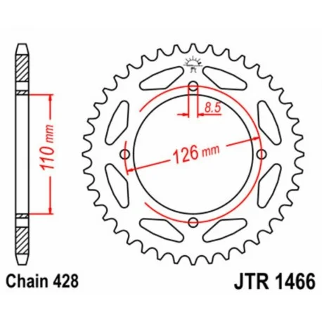Couronne JT SPROCKETS acier standard 1466 – 428