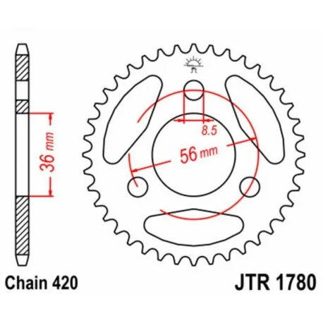 Couronne JT SPROCKETS acier standard 1780 – 420