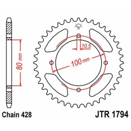 Couronne JT SPROCKETS acier standard 1794 – 428