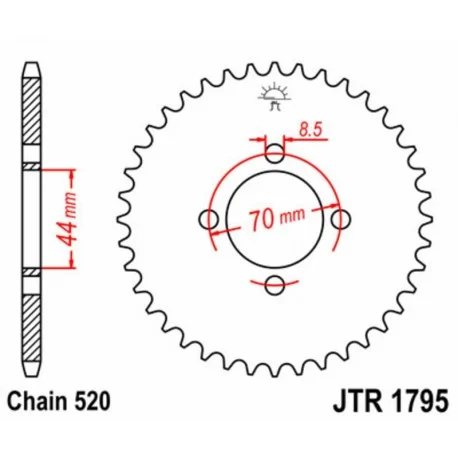 Couronne JT SPROCKETS acier standard 1795 – 520