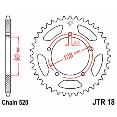 Couronne JT SPROCKETS acier standard 18 – 520