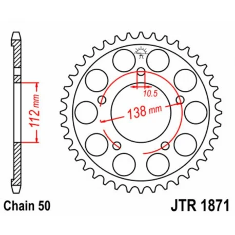 Couronne JT SPROCKETS acier standard 1871 – 530
