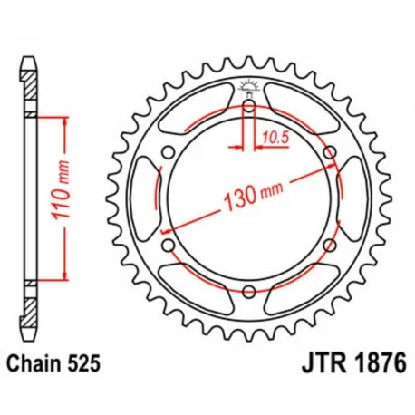 Couronne JT SPROCKETS acier standard 1876 – 525
