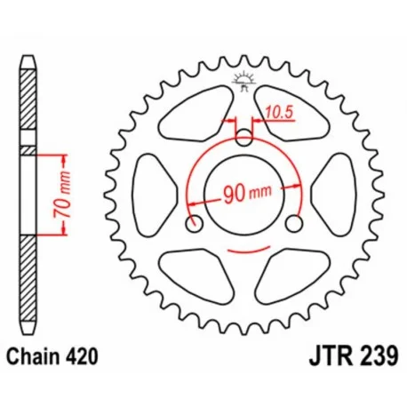 Couronne JT SPROCKETS acier standard 239 – 420