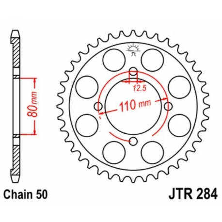 Couronne JT SPROCKETS acier standard 284 – 530