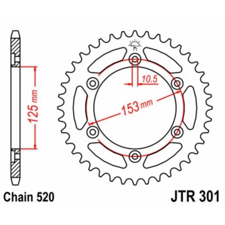 Couronne JT SPROCKETS acier standard 301 – 520