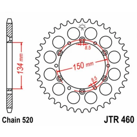 Couronne JT SPROCKETS acier standard 460 – 520